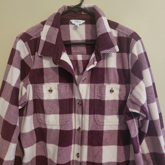 Time and Tru Women's 2XL Pink and White Plaid 100% Polyester Jacket - Picture 2 of 11